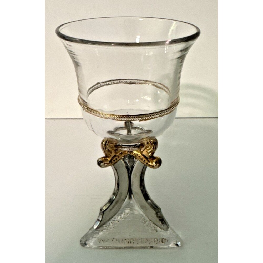 Antique 1900 Washington DC Syria Temple crystal Sword Wine Glass Masonic Shriner
